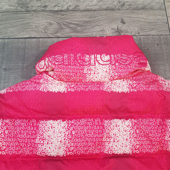 Adidas Neo Womens Plaid Duck Down Puffer Jacket Medium Pink Check Funky BNWT - Picture 8 of 15